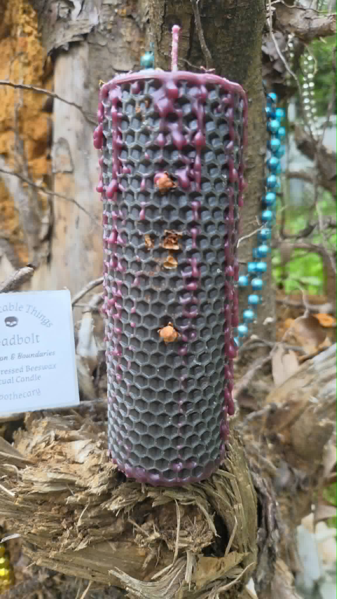 Deadbolt Seidr Beeswax Spell Candle - A Flame for Locking Out Harm and Securing What Must Remain Protected