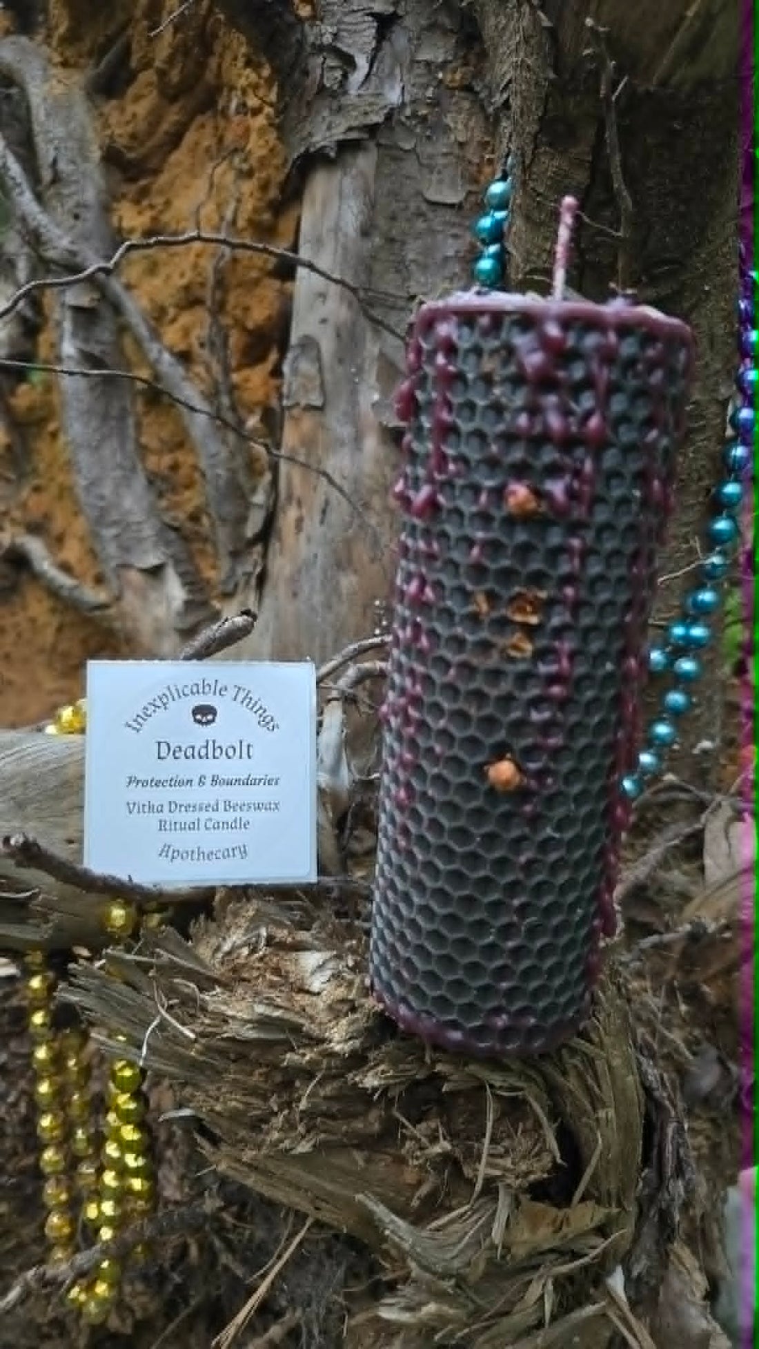 Deadbolt Seidr Beeswax Spell Candle - A Flame for Locking Out Harm and Securing What Must Remain Protected