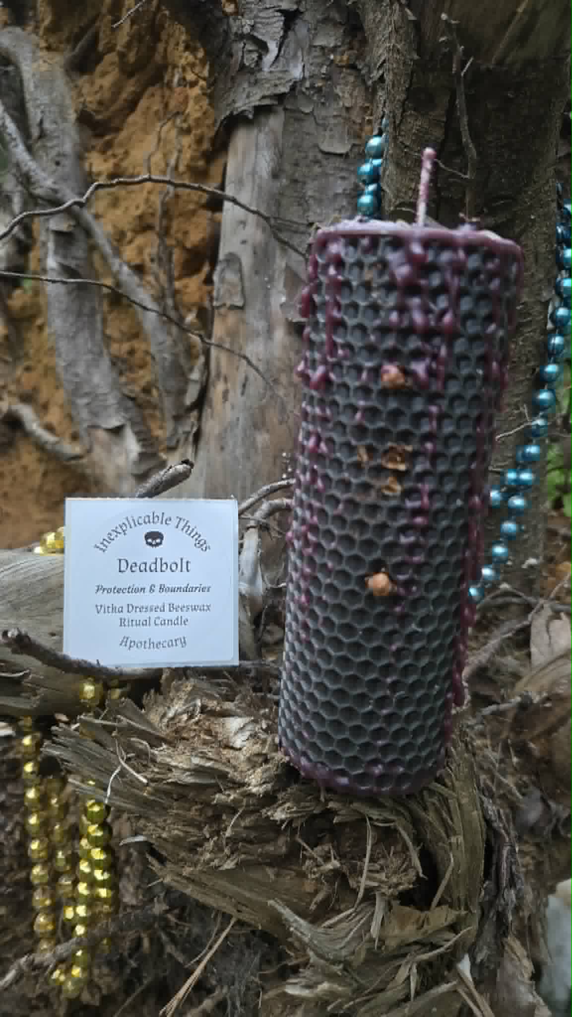 Deadbolt Seidr Beeswax Spell Candle - A Flame for Locking Out Harm and Securing What Must Remain Protected