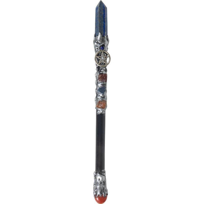 Lapis Lazuli &amp; Pentacle Crystal Wand – Psychic Protection &amp; Elemental Balance
