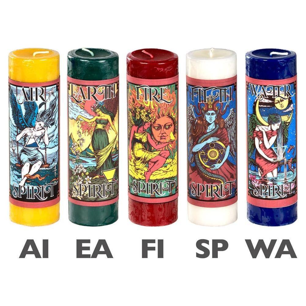 Element Spirit Pillar Candles – Air, Fire, Water, Earth &amp; Spirit