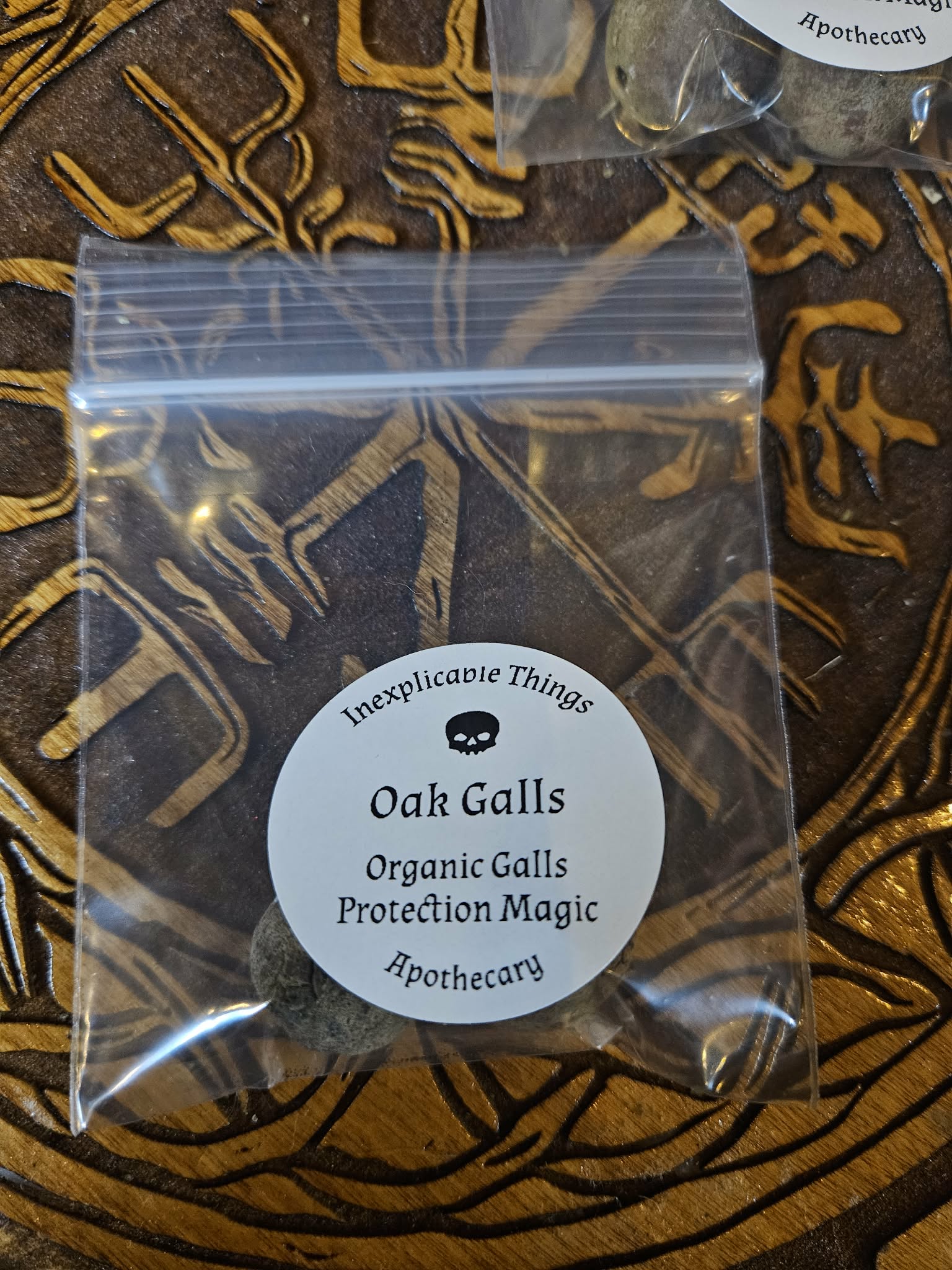 Oak Gall Trio + Protection Charm Spell | Forest Witchcraft Tool | Liminal Magic | Ward Kit | Ancestral Offering