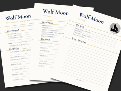 Full Moon Wisdom Collection — Printable Moon Journal &amp; Reference Pages for Lunar Practice