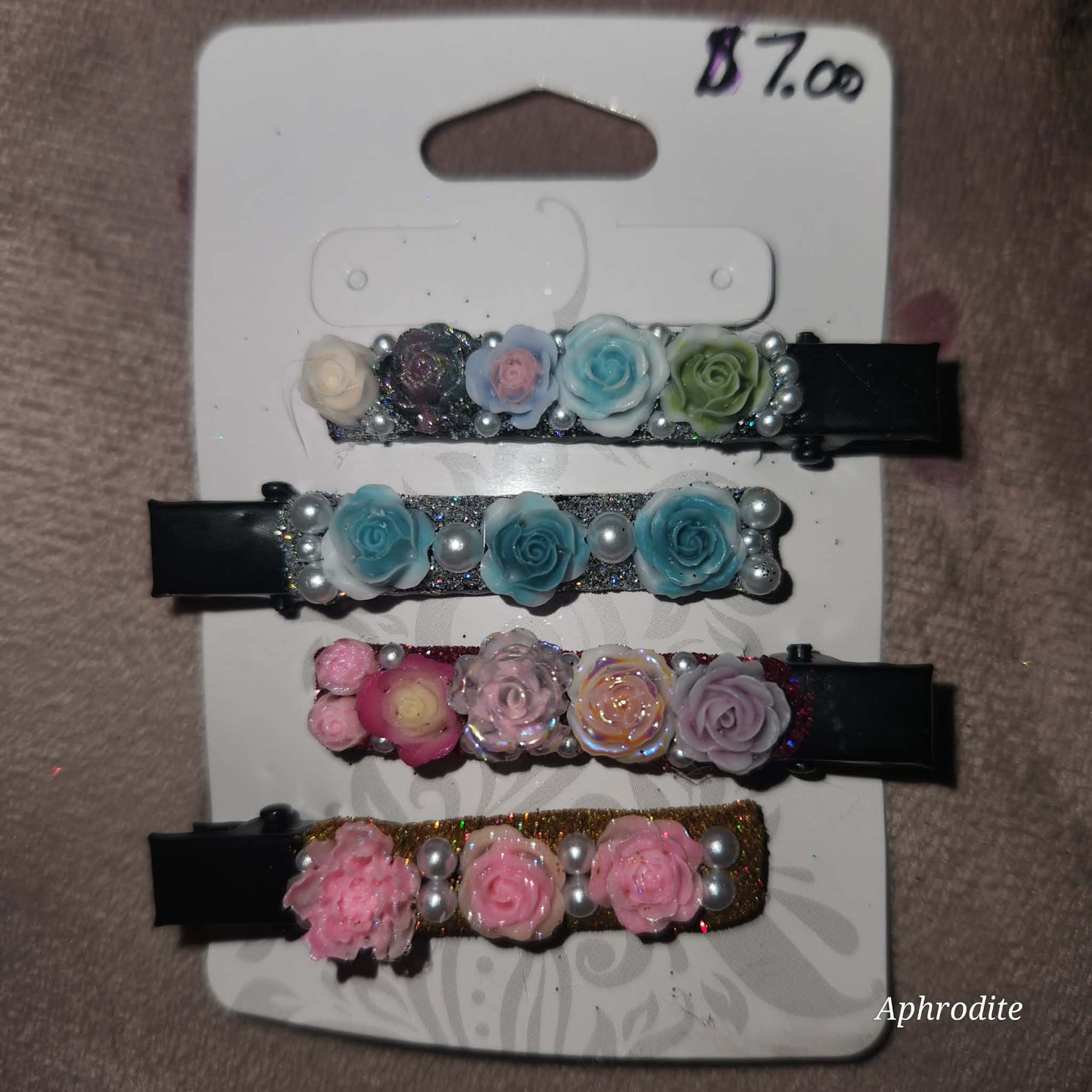 floral hair clips