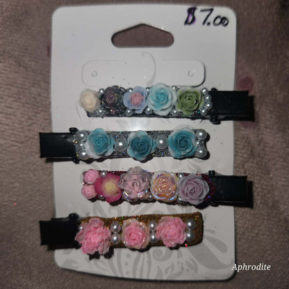 floral hair clips