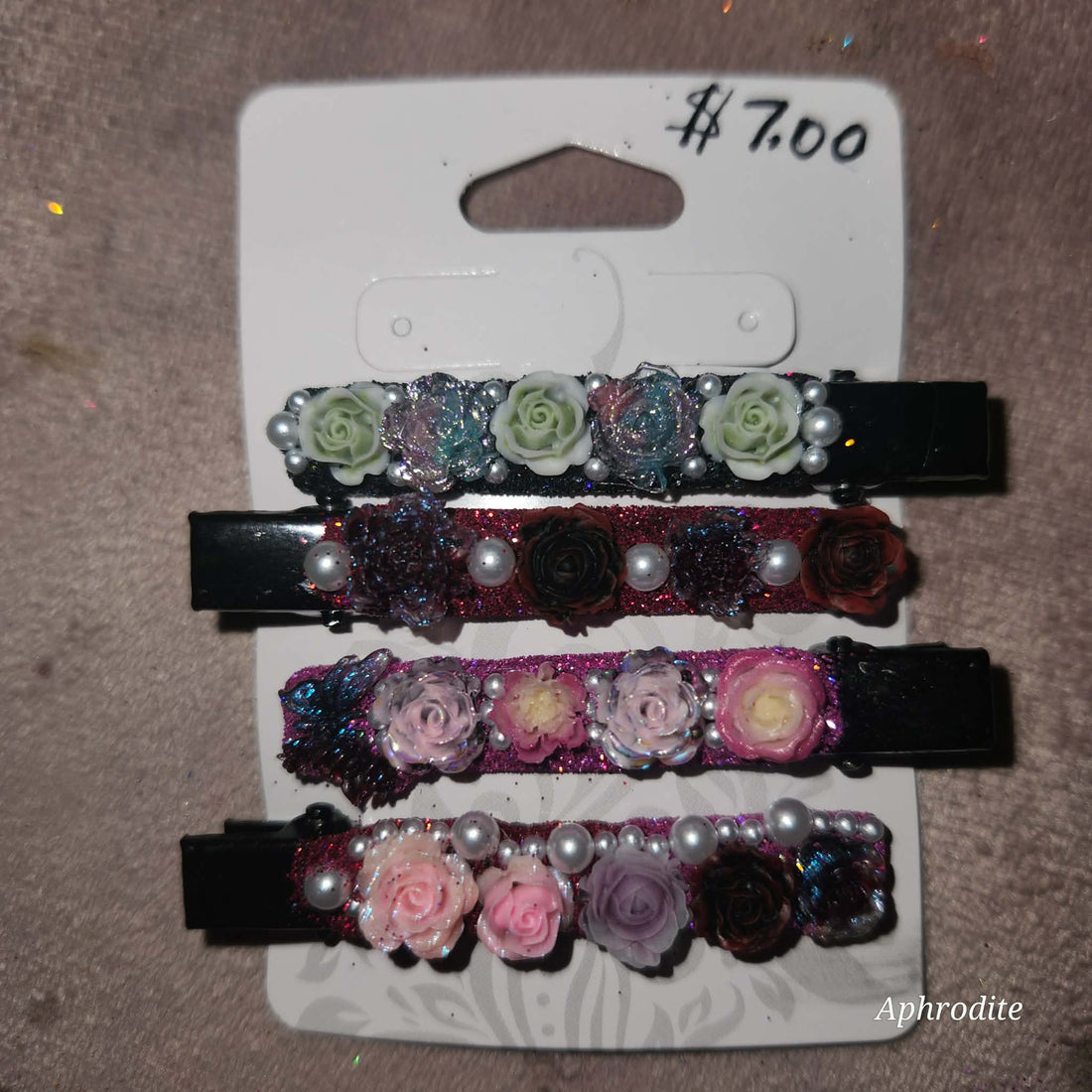 floral hair clips
