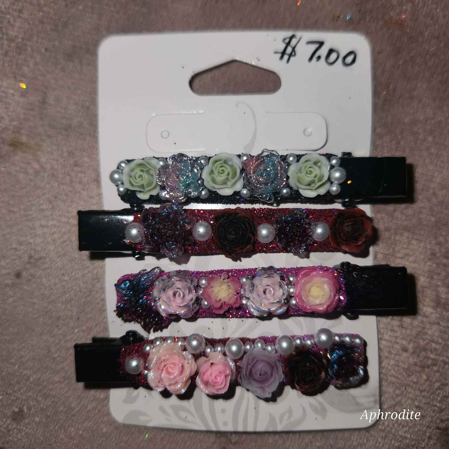 floral hair clips