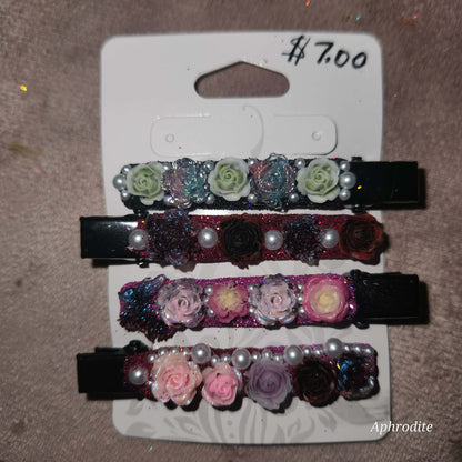 floral hair clips