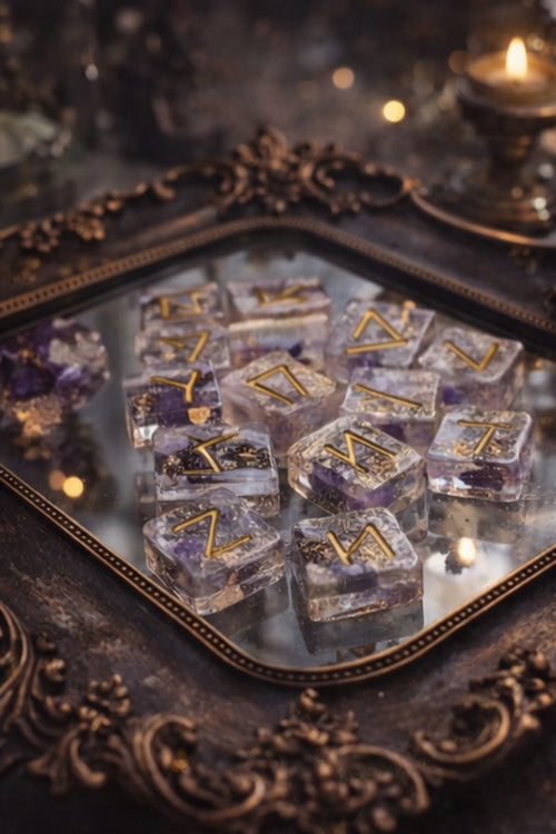 Handmade Rune Set with Guidebook – Beginner Divination Runes | Resin Runes, Witchcraft Tools