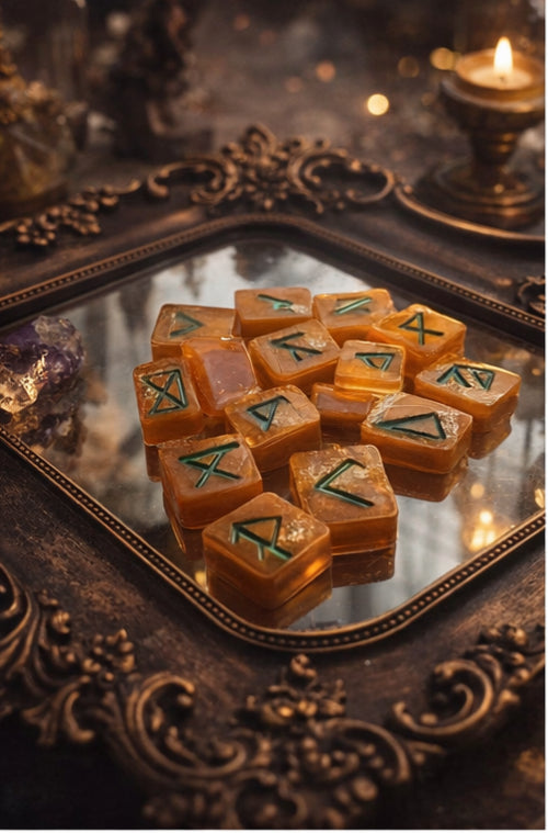 Handmade Rune Set with Guidebook – Beginner Divination Runes | Resin Runes, Witchcraft Tools