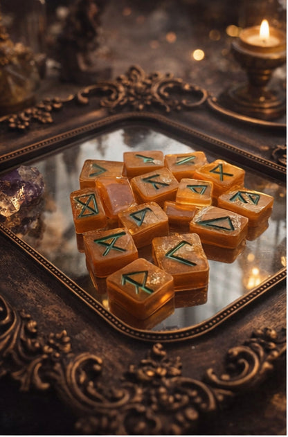 Handmade Rune Set with Guidebook – Beginner Divination Runes | Resin Runes, Witchcraft Tools