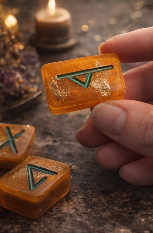 Handmade Rune Set with Guidebook – Beginner Divination Runes | Resin Runes, Witchcraft Tools