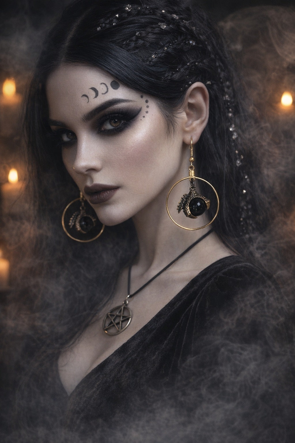 Dragon claw hoop earrings