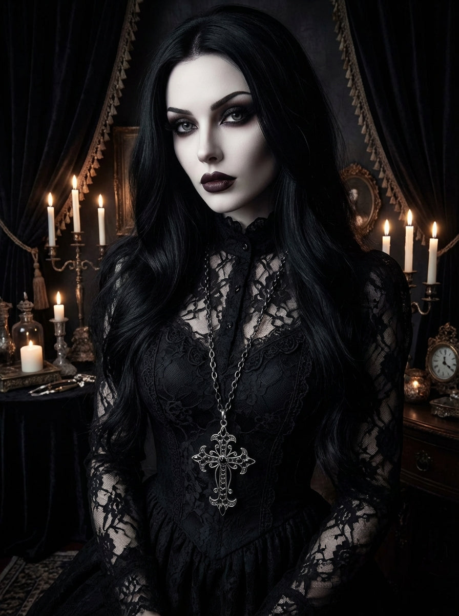 Gothic Black and silver cross