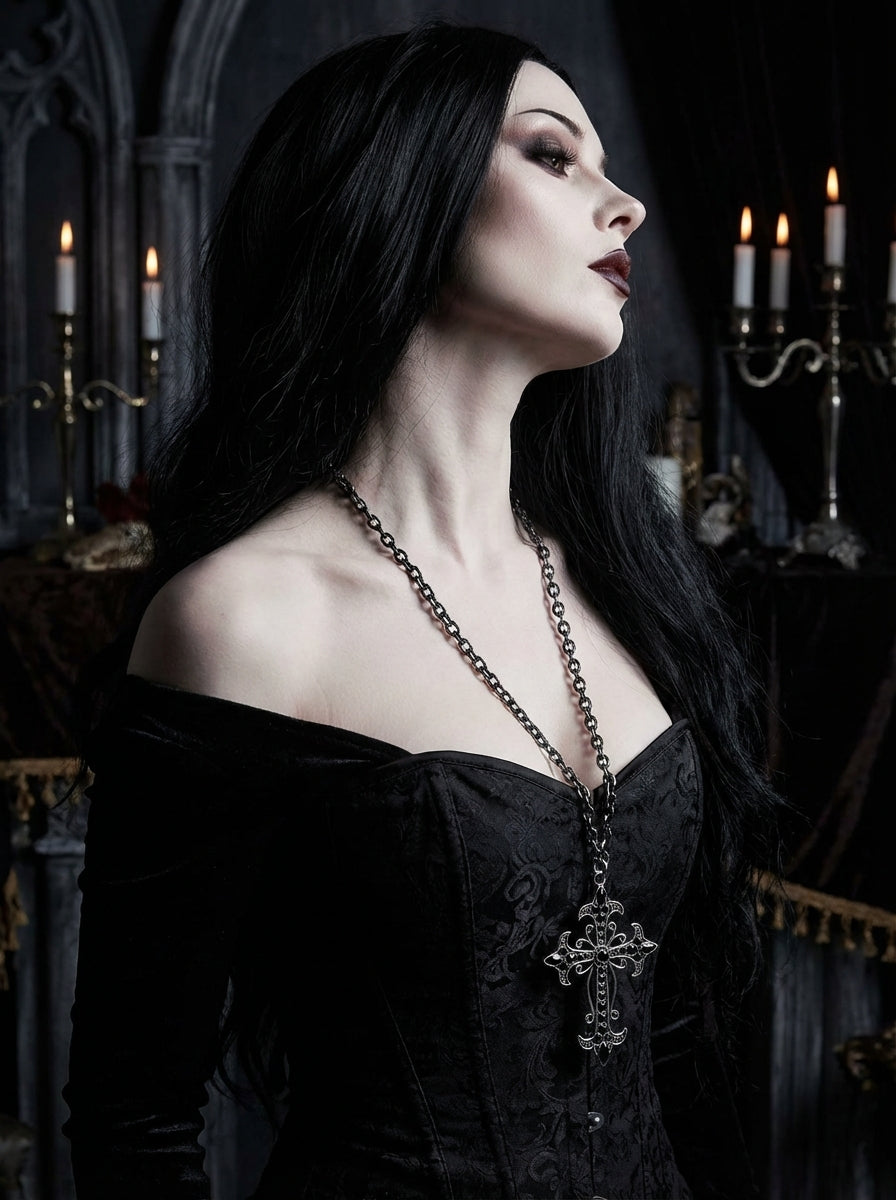 Gothic Black and silver cross