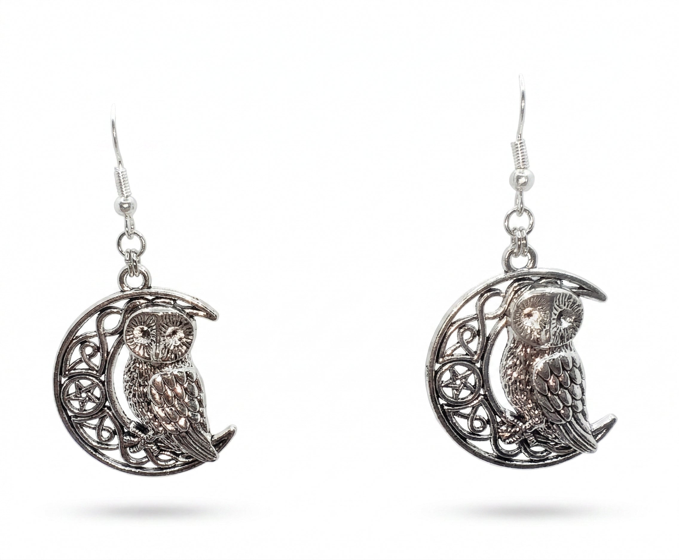 Celtic Moon Silver Earrings