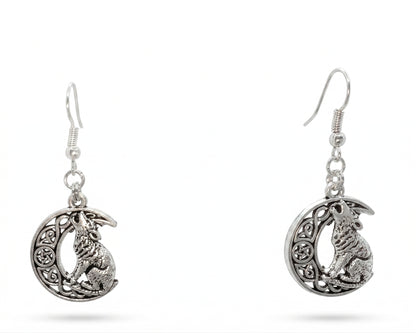 Celtic Moon Silver Earrings