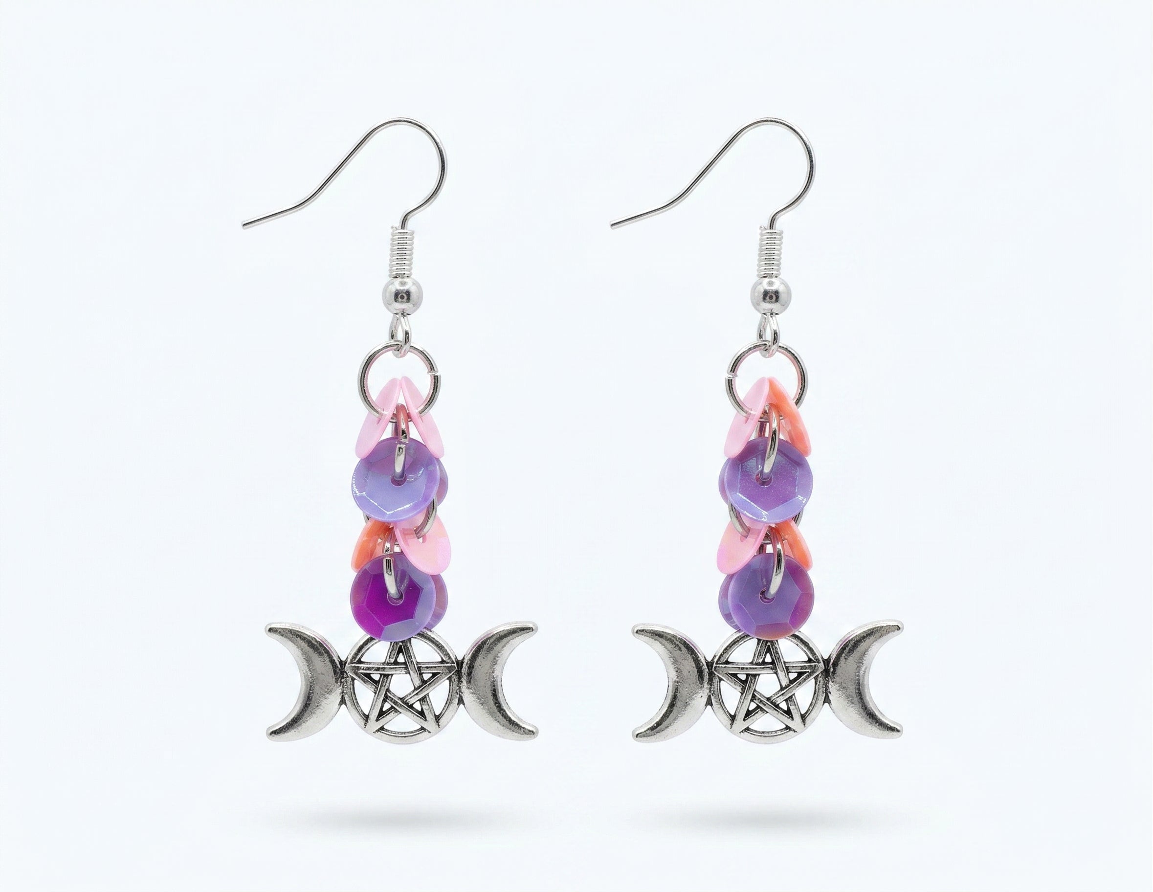 Mystical Sequin Pentacle Earrings