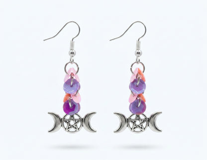 Mystical Sequin Pentacle Earrings