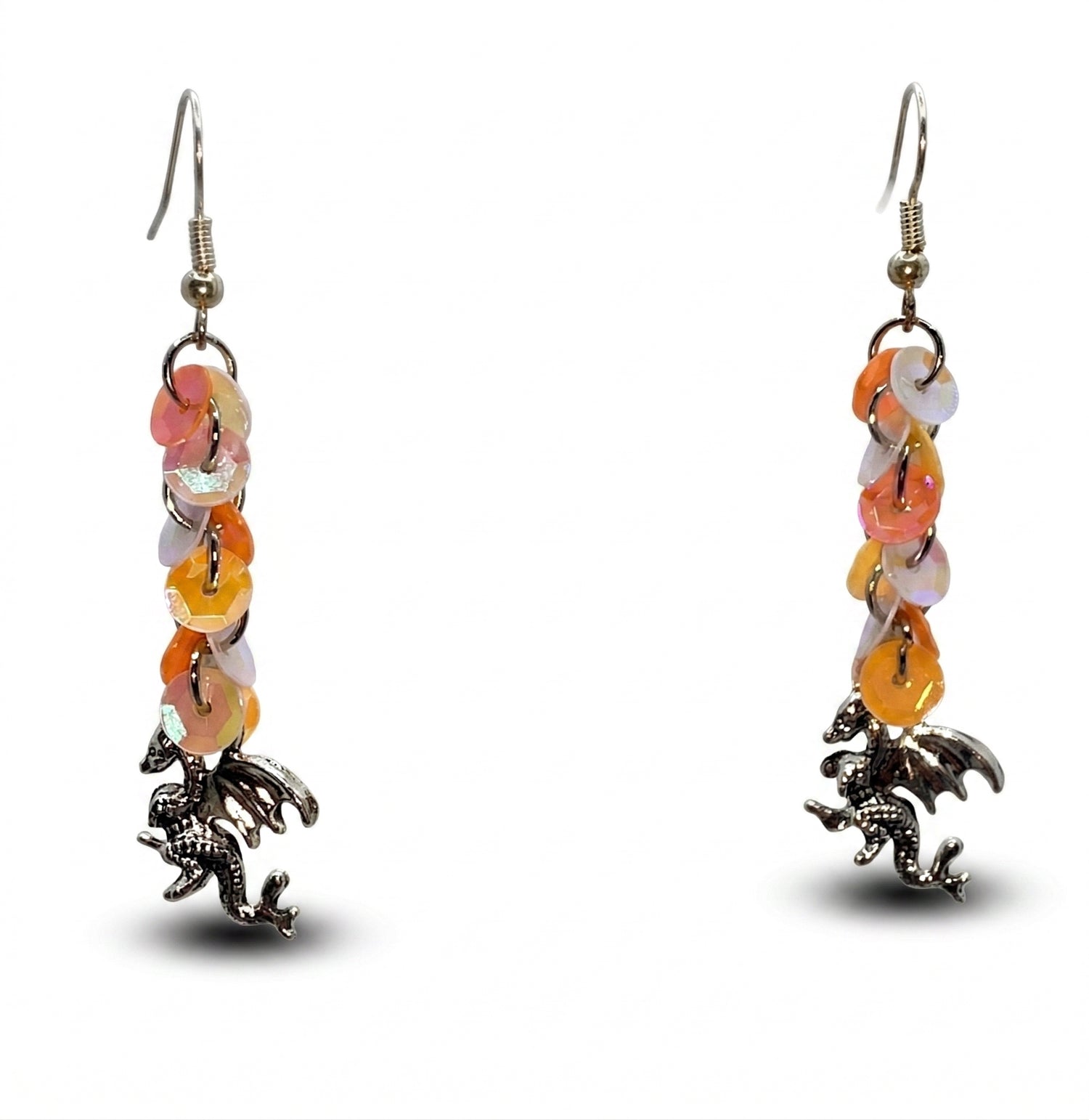 Gleaming Dragon Sequin Earrings