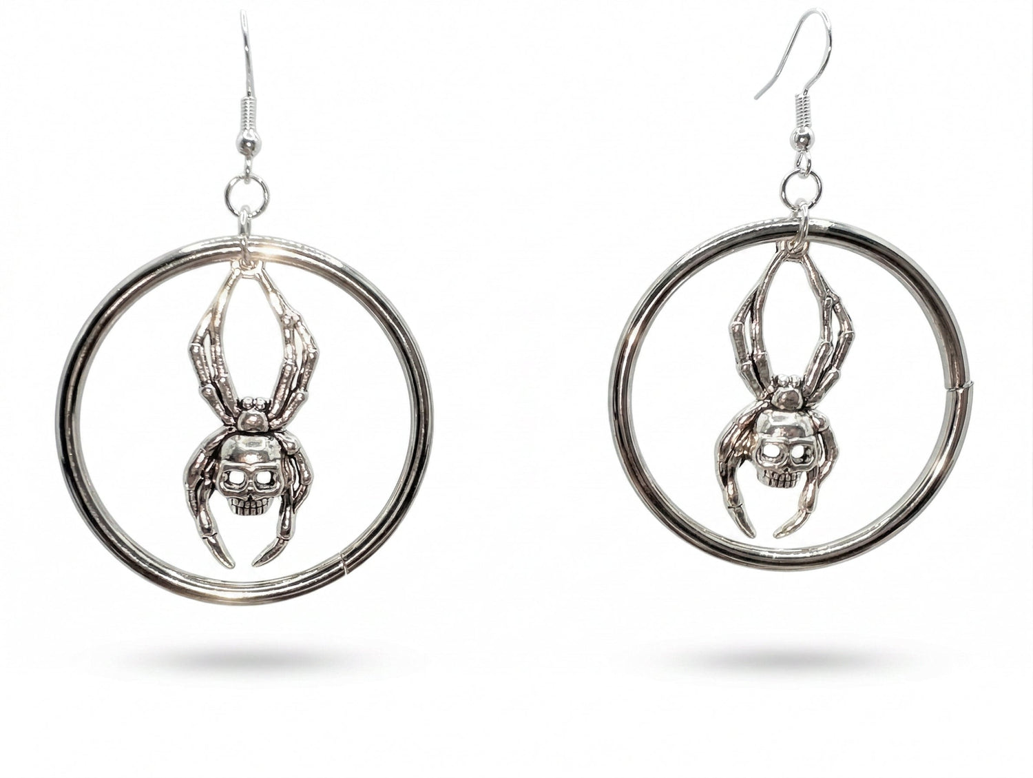 Skull Spider Charm Earrings