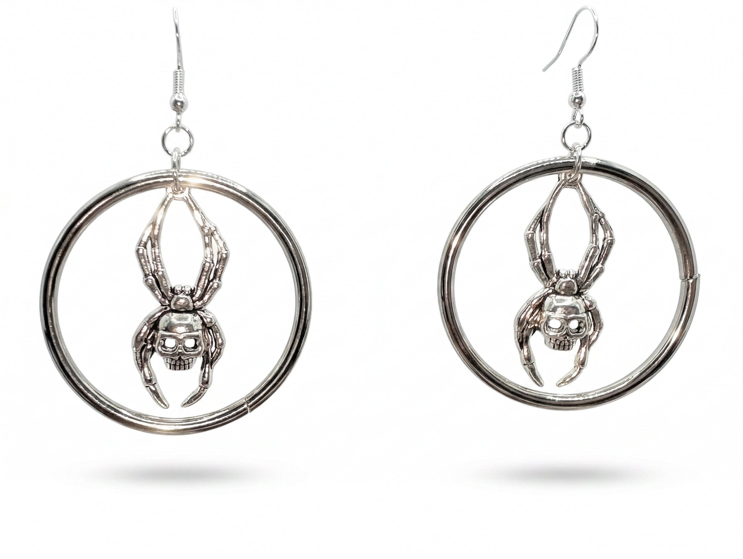 Skull Spider Charm Earrings