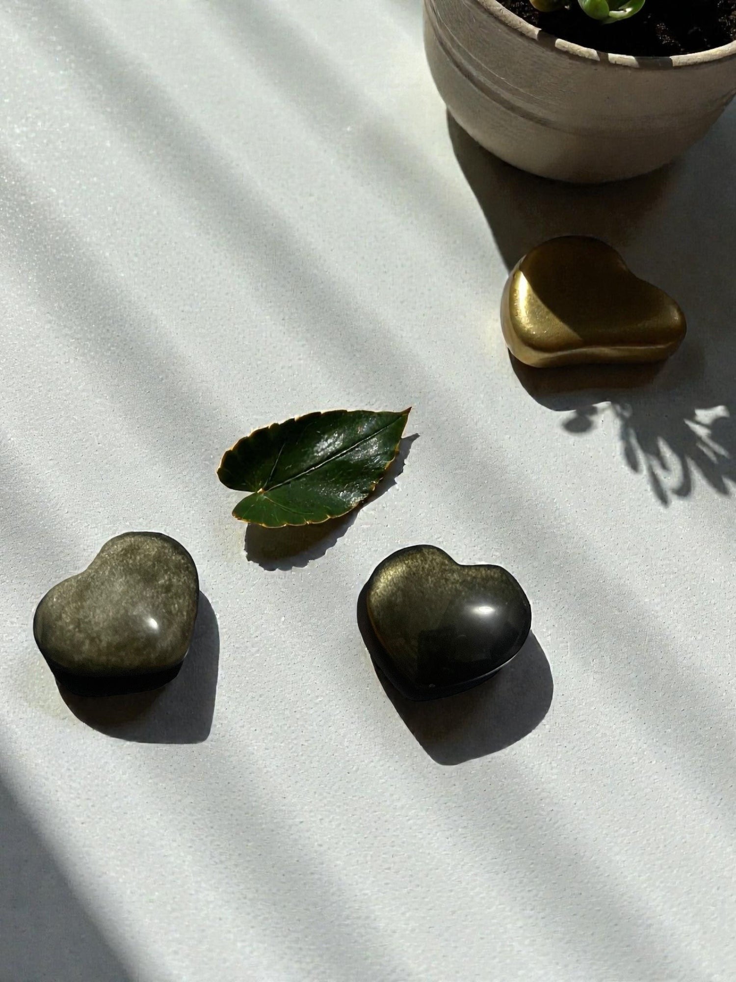 Gold Sheen Obsidian Heart