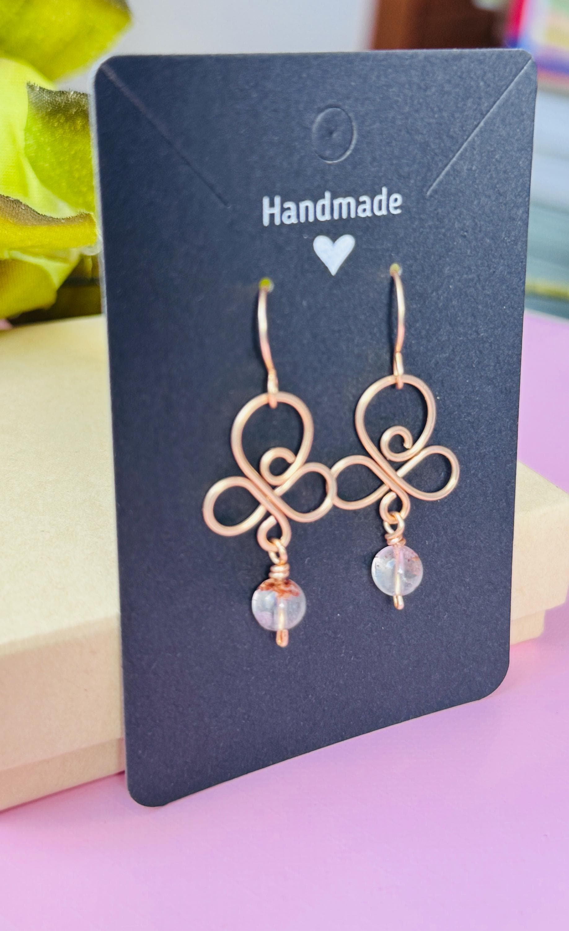 Gold wire wrapped earrings with Herkimer Diamonds