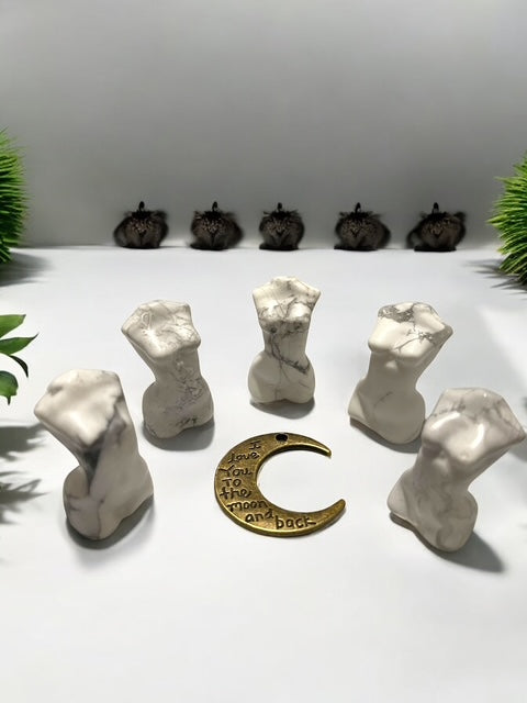Howlite Mini Goddess Crystal Carving