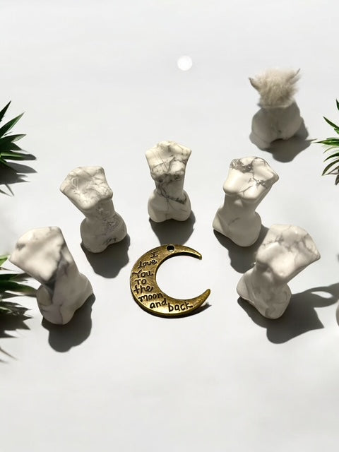 Howlite Mini Goddess Crystal Carving