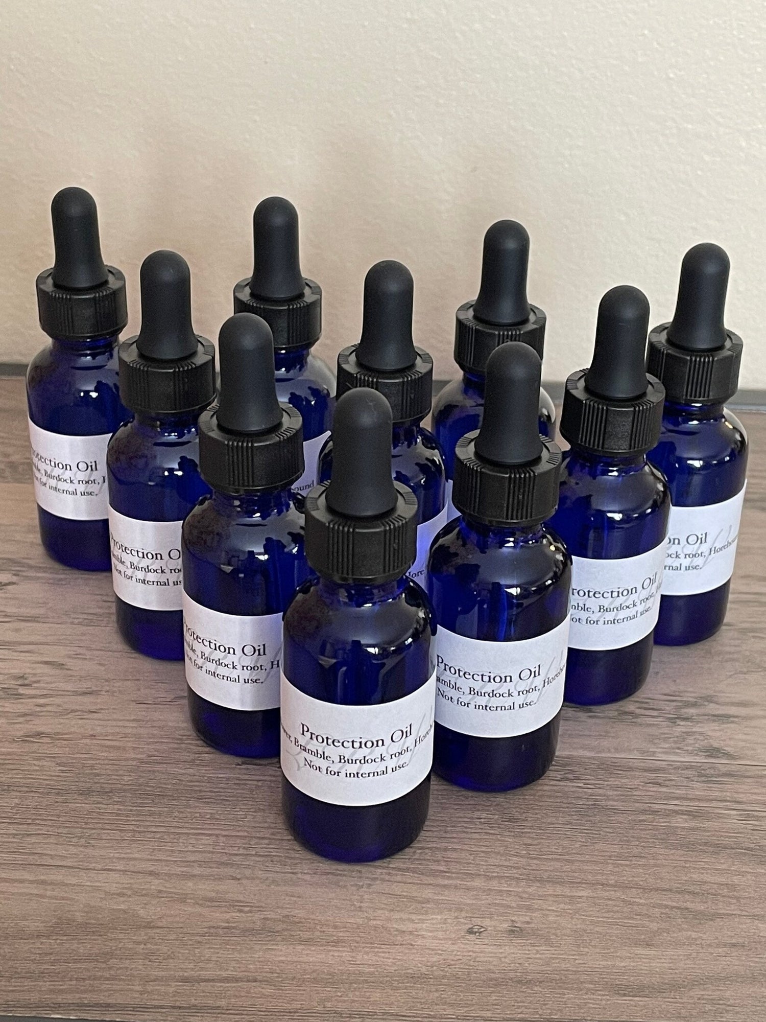 Handcrafted Protection Oil: Ritual Anointing Oil with Bramble, Burdock, Horehound