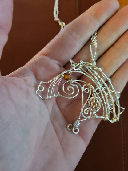 Sterling silver copper arabian horse necklace, boho jewelry, equestrian gifts for women, horse lover gifts for girls,horse jewelry teen girl