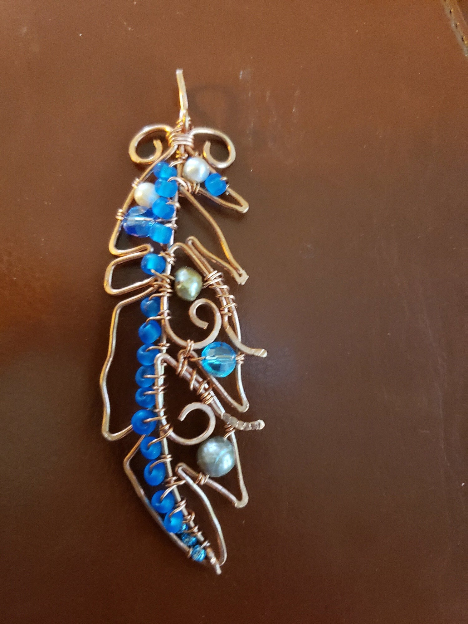 Boho feather necklace copper, bohemian jewelry for women, best friends  birthday gift for her,tribal, mom, rear view mirror decor