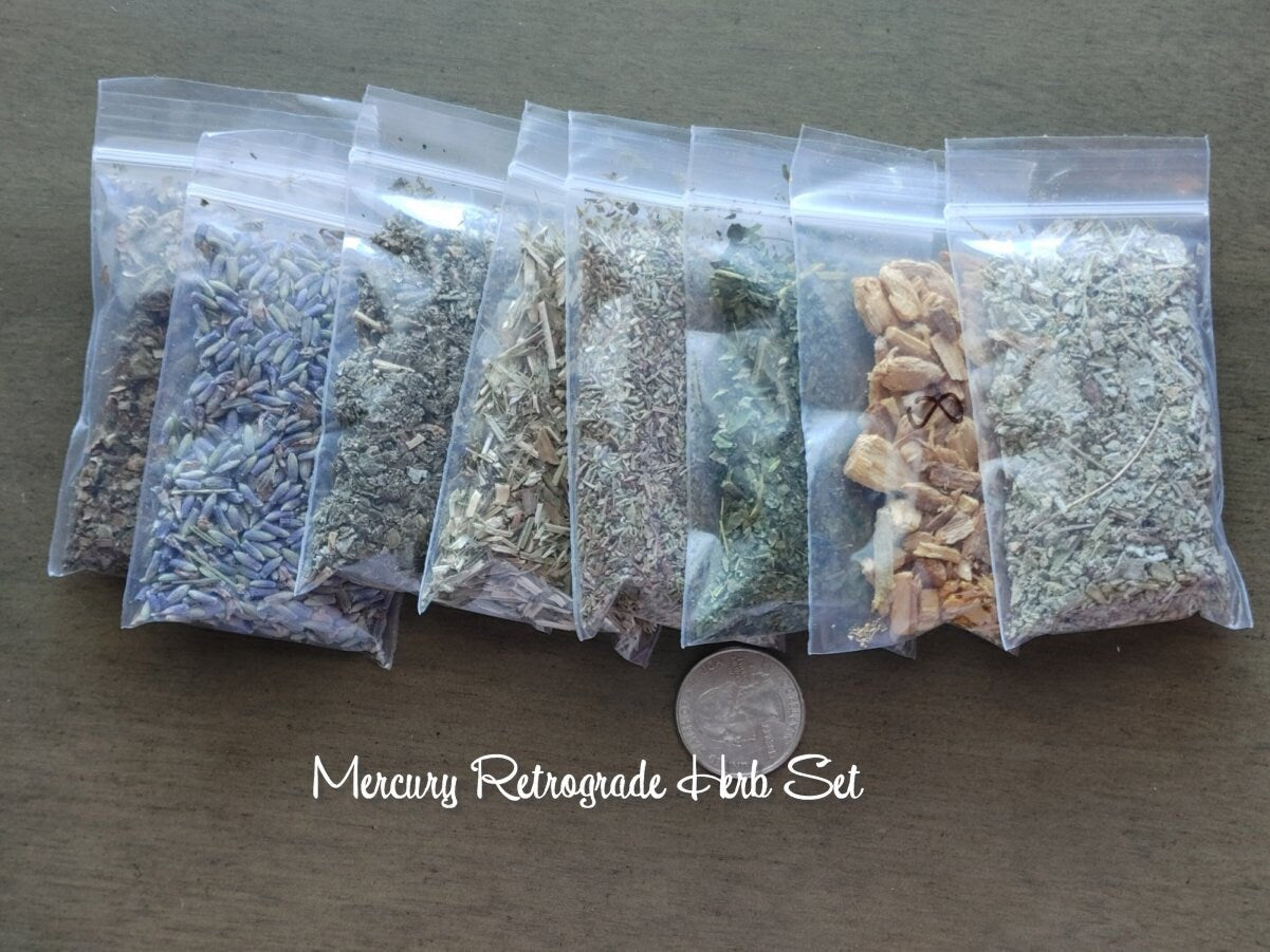 Mercury Retrograde Kit, Retrograde Protection, Mercury Retrograde Crystals, Mercury Retrograde Herbs, Mercury Retrograde Metaphysical Box