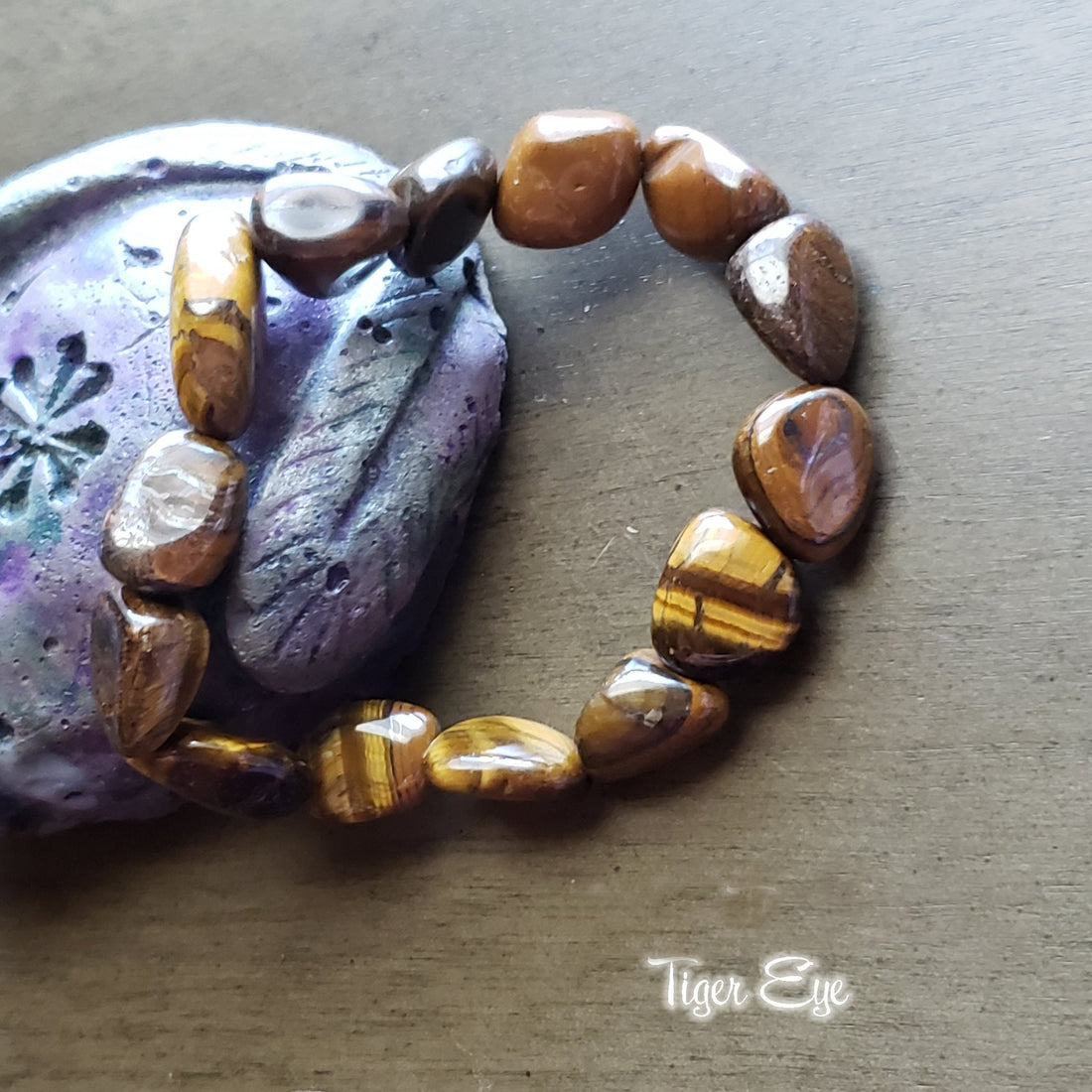 Tiger Eye Stretch Bracelet, Reiki Crystal Bracelet JB184