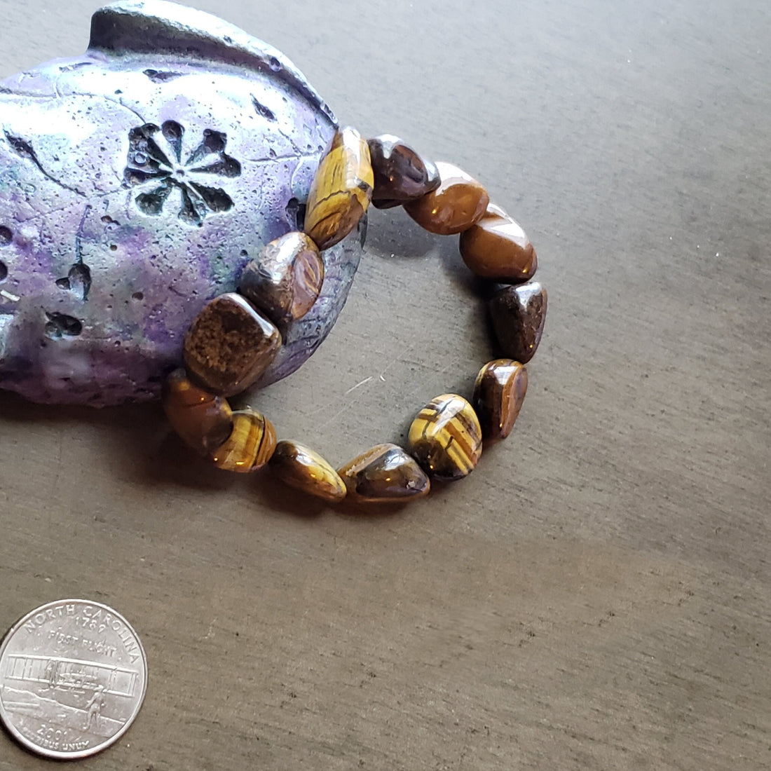 Tiger Eye Stretch Bracelet, Reiki Crystal Bracelet JB184