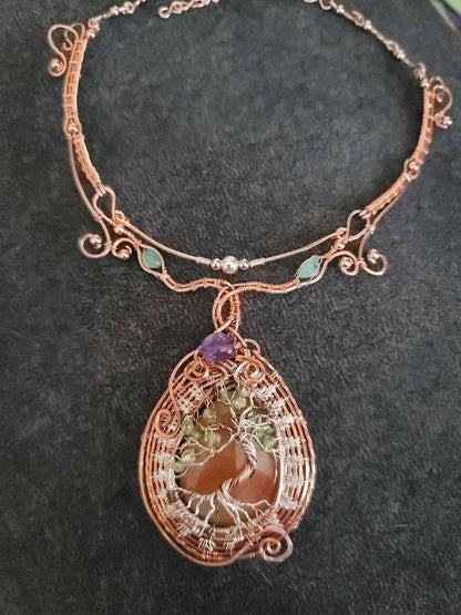 Tree of life necklace, pagan new age wiccan gift, woman girl gift, riual necklace pagan, trendy boho necklace, spiritual gift, sister gift
