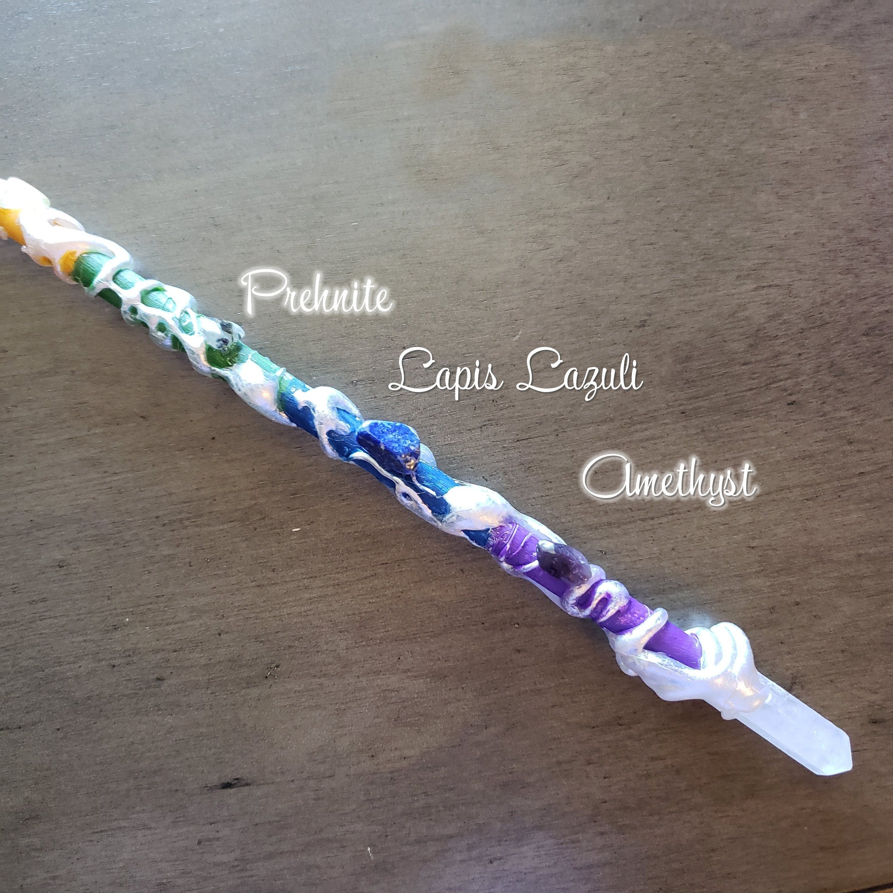 Rainbow Crystal Pride Wand, Red Jasper, Lapis Lazuli, Amethyst