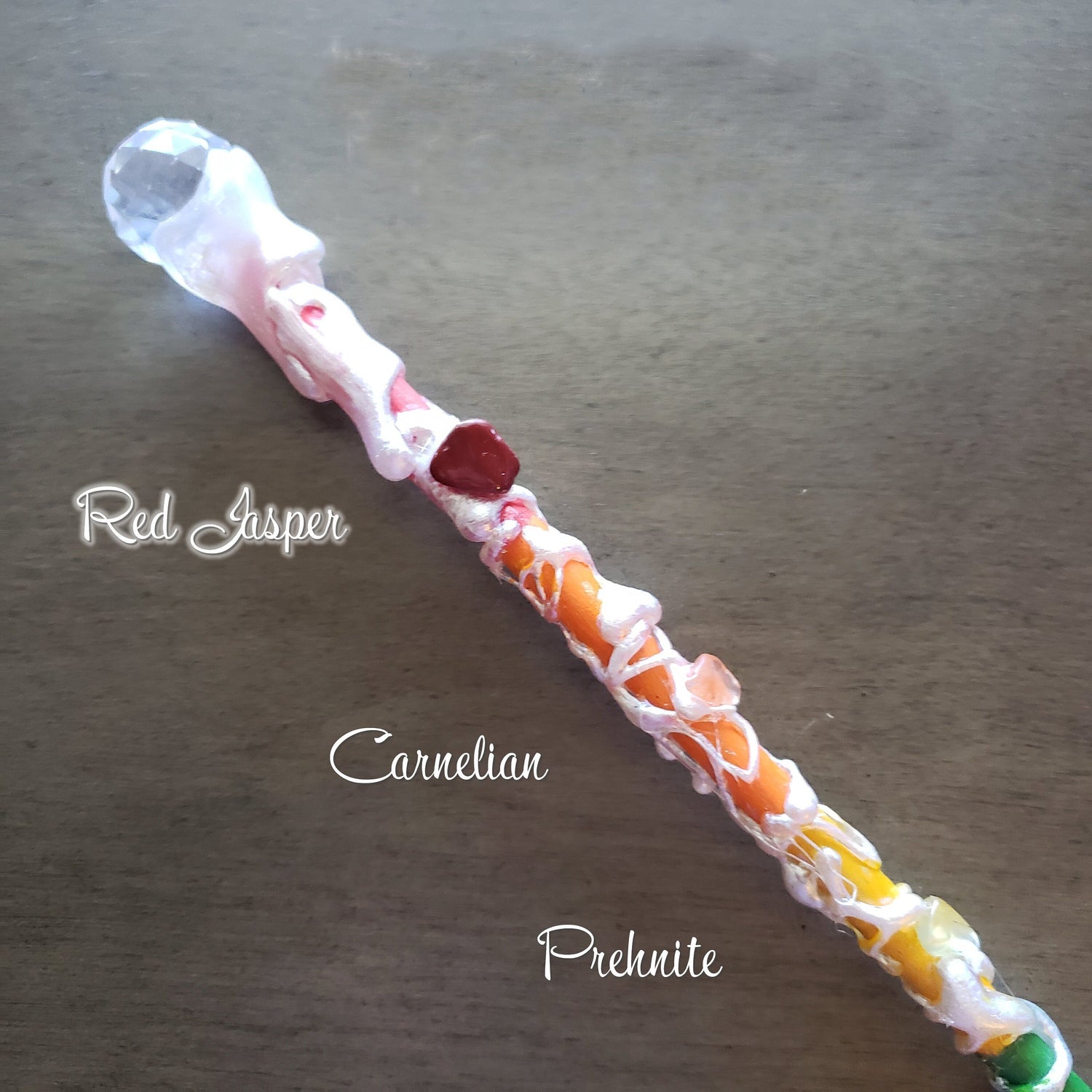 Rainbow Crystal Pride Wand, Red Jasper, Lapis Lazuli, Amethyst