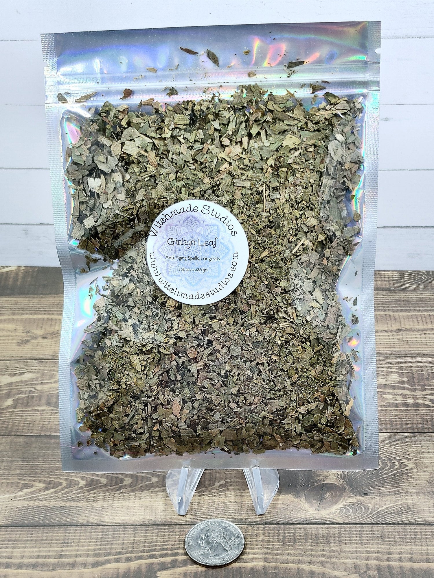 Ginkgo Leaf Herb, Anti-Aging Spells, Longevity, Aphrodisiac, Fertility, Strength, Healing, Gambling Luck (1 oz)