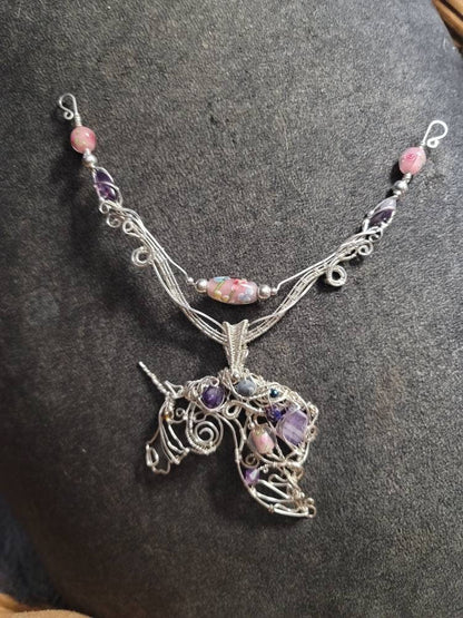 Sterling silver, copper arabian horse necklace,quarter horse pendant, equestrian gifts for trainers, horse gifts for women, unique