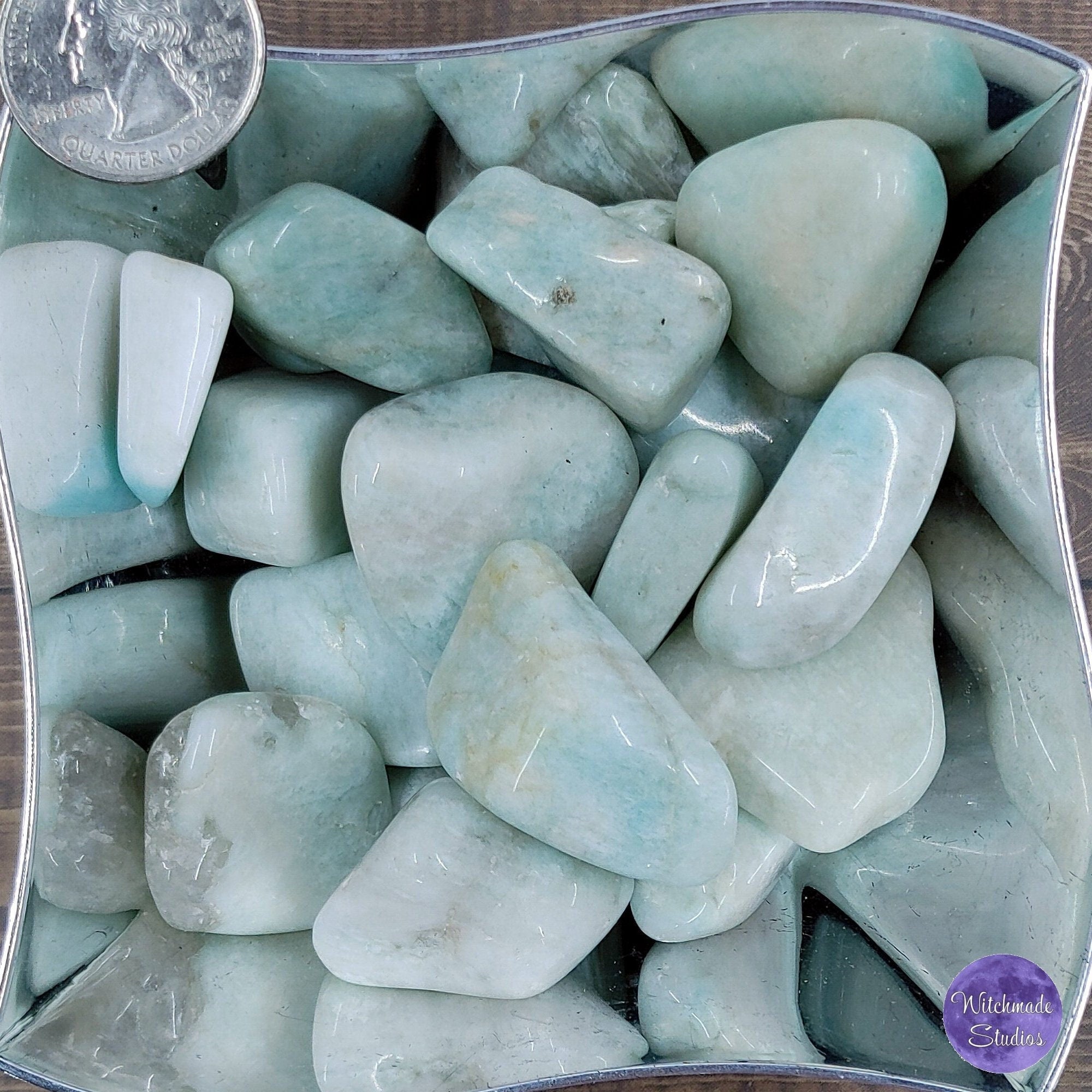 Polished Amazonite Tumble Stone, Hope and Harmony