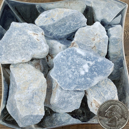 Angelite Raw Crystal, Raise Vibration, Awareness, Love, Balance, Courage, Peace, Soothes, Healing, Spirituality, Communication, Shielding