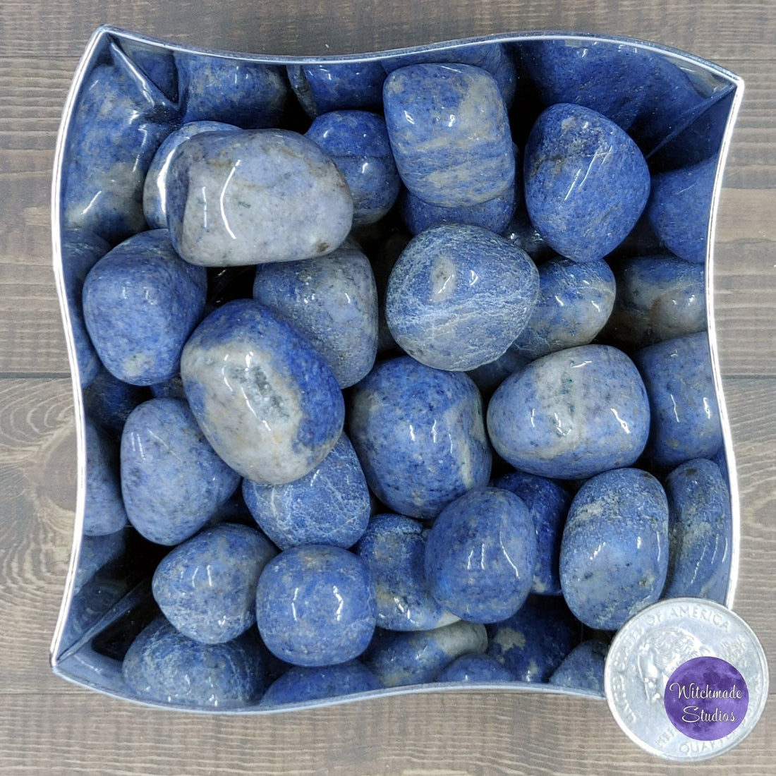 Dumortierite Tumbled Crystal, Communication, Support, Tranquility, Harmony, Calm, Relaxation, Confidence, Strength, Stress
