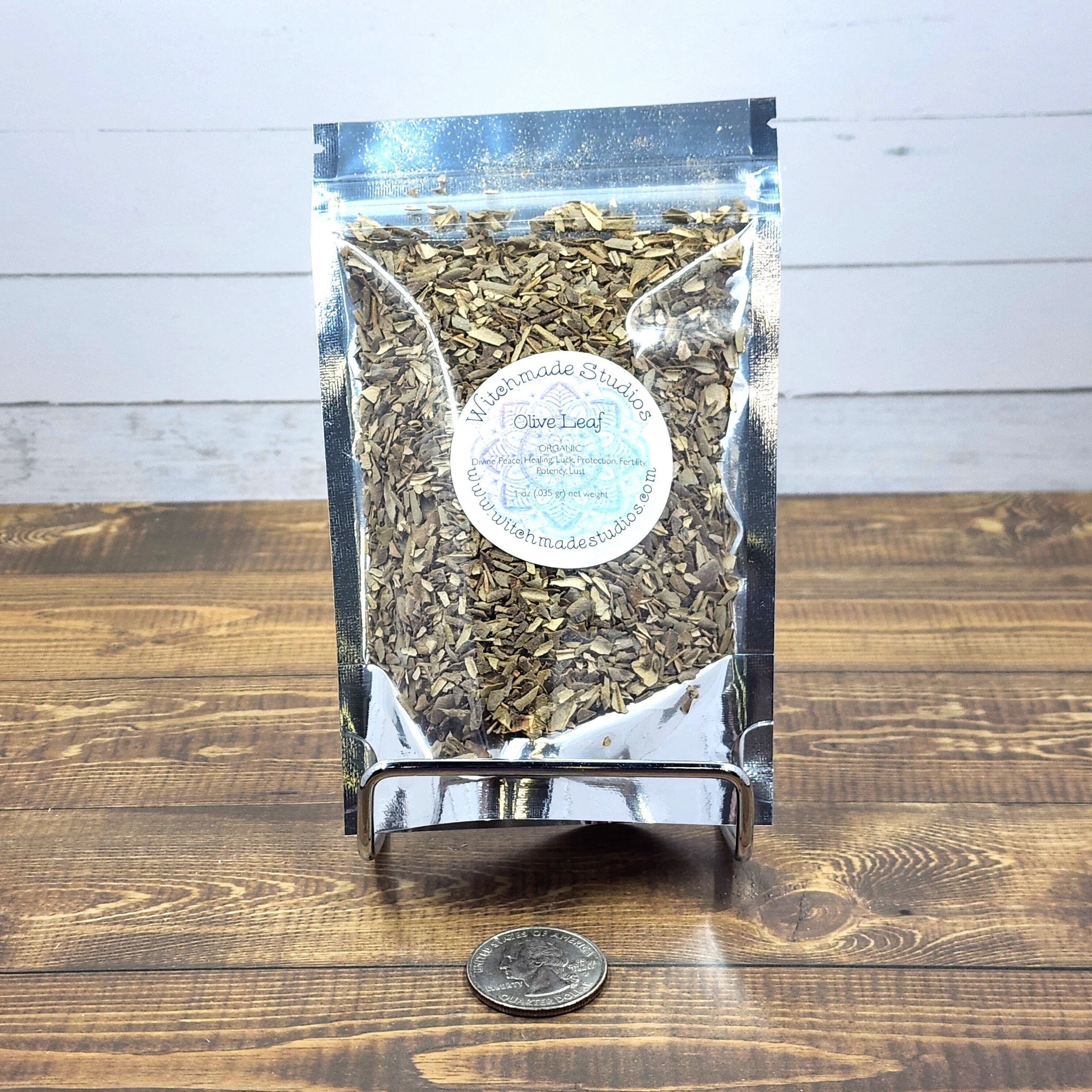 Olive Leaf Cut, Organic, Divine Peace, Healing, Luck, Protection, Fertility, Potency, Lust (1 oz)