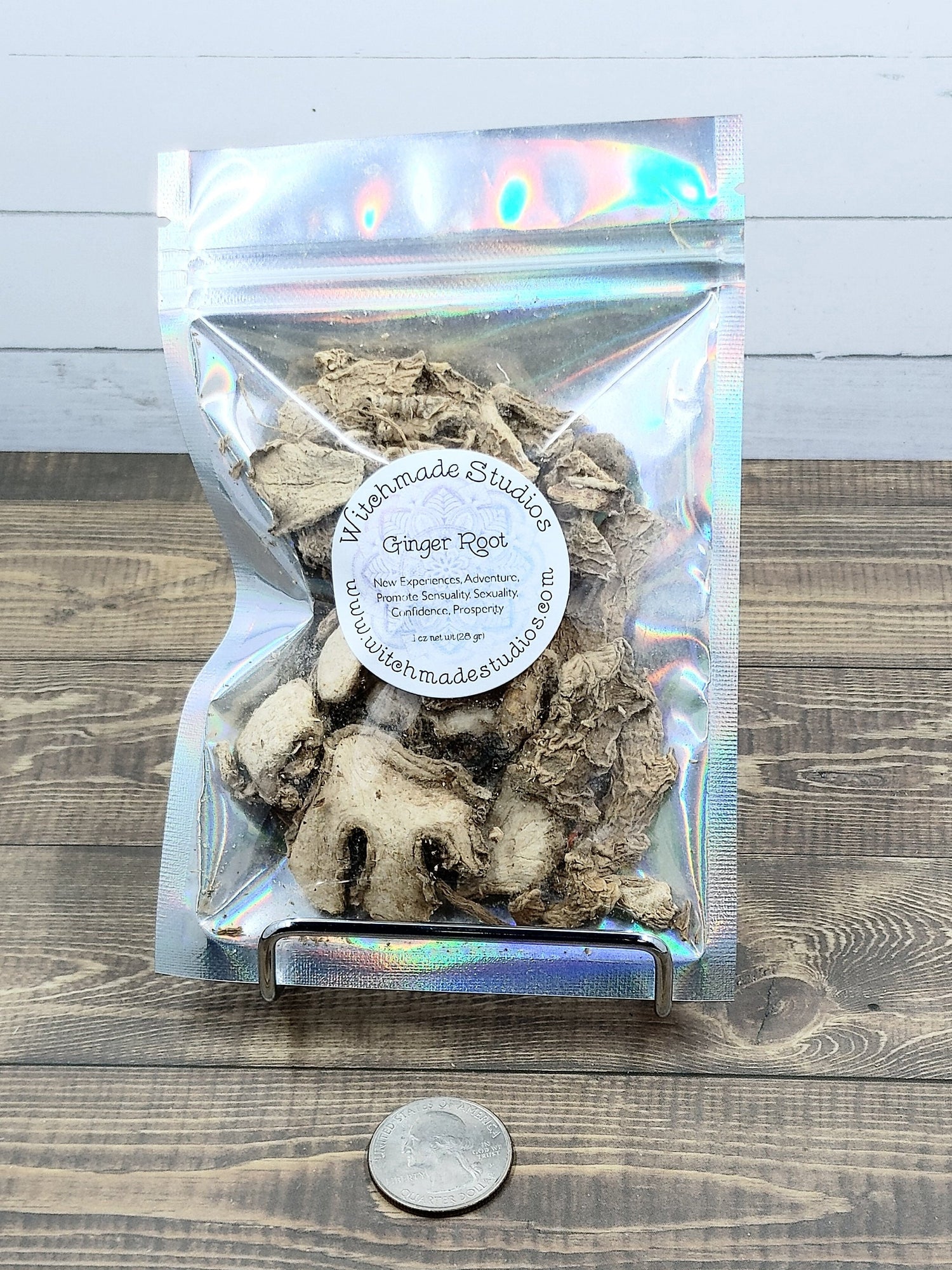 Ginger Root Cut Herb, New Experiences, Adventure, Promote Sensuality, Sexuality, Confidence, Prosperity, Love, Money, Success, Power (1 oz)