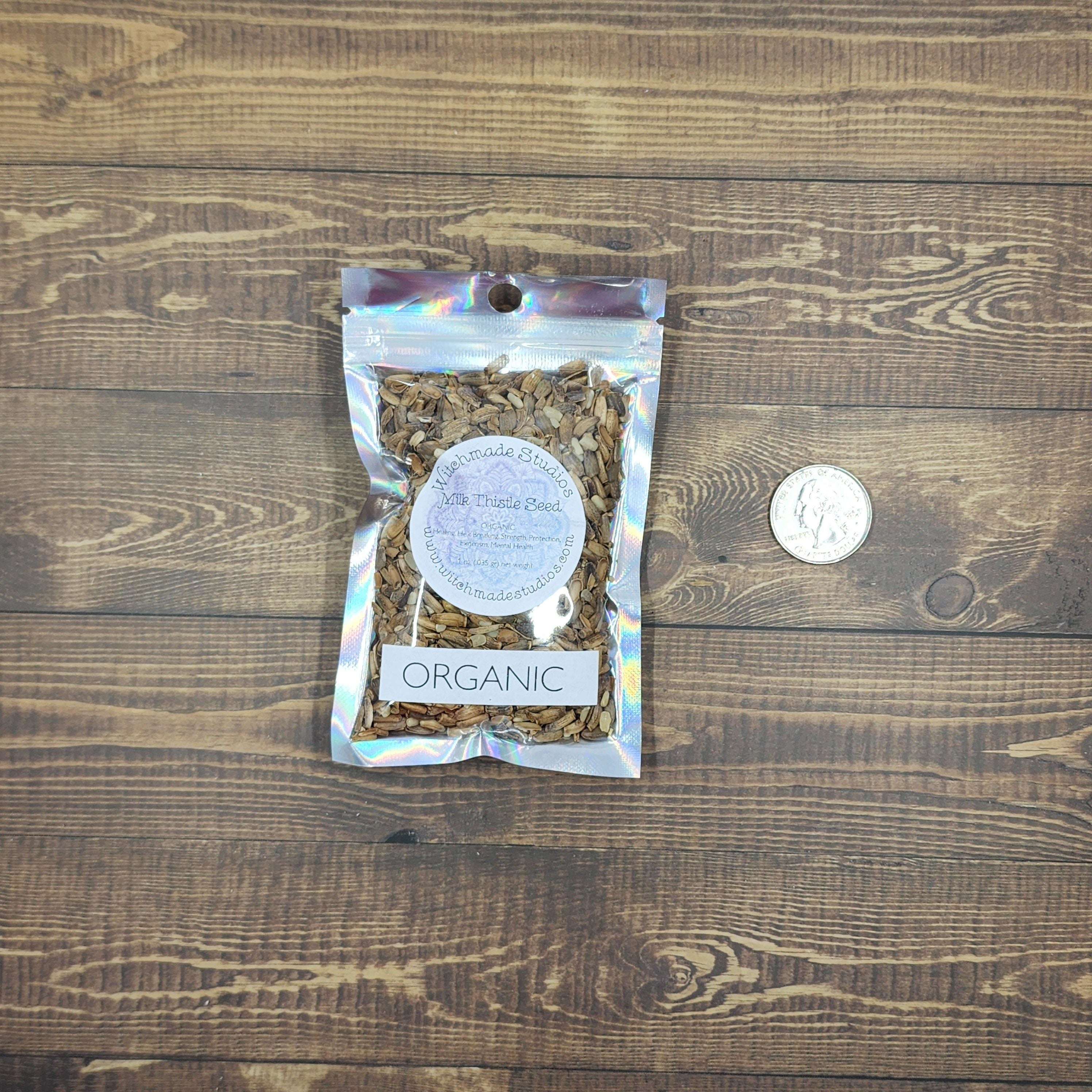 Milk Thistle Seed, Organic, Whole, Healing, Hex Breaking, Strength, Protection, Exorcism, Mental Health (1 oz)
