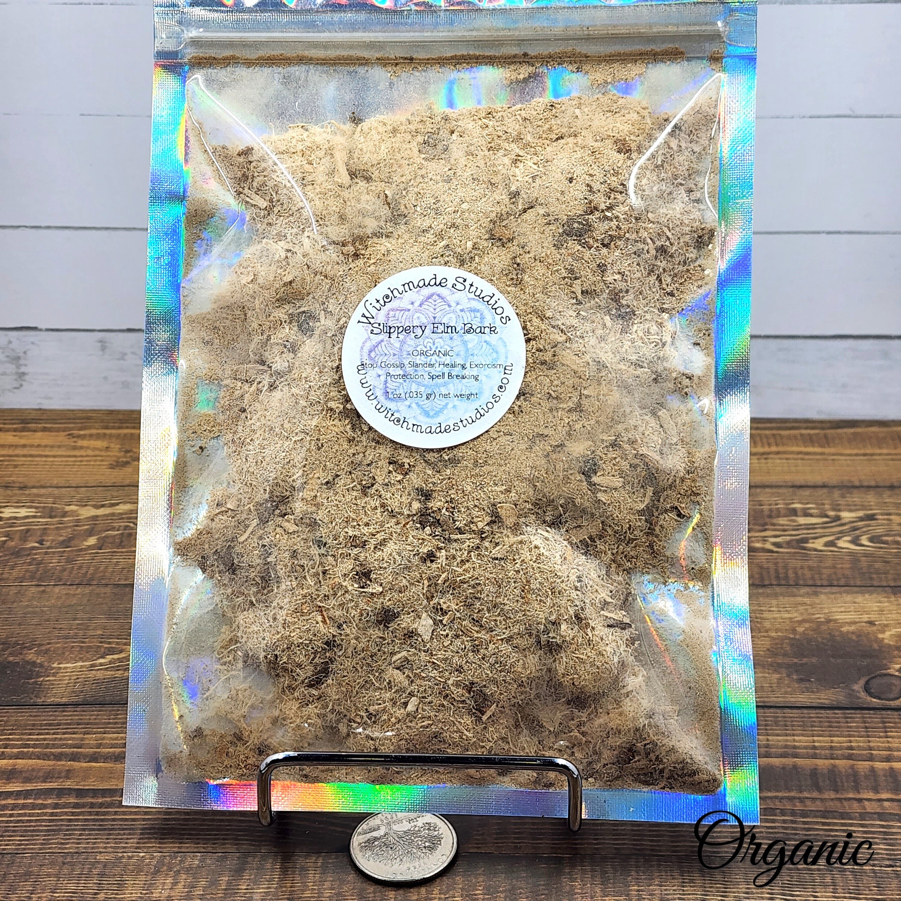 Slippery Elm Bark, Organic, Stop Gossip, Slander, Healing, Exorcism, Protection, Spell Breaking (1 oz)