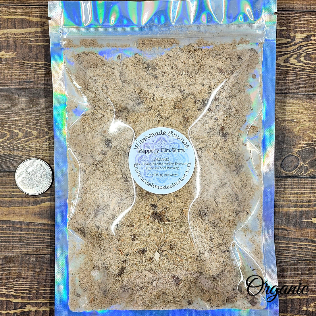 Slippery Elm Bark, Organic, Stop Gossip, Slander, Healing, Exorcism, Protection, Spell Breaking (1 oz)