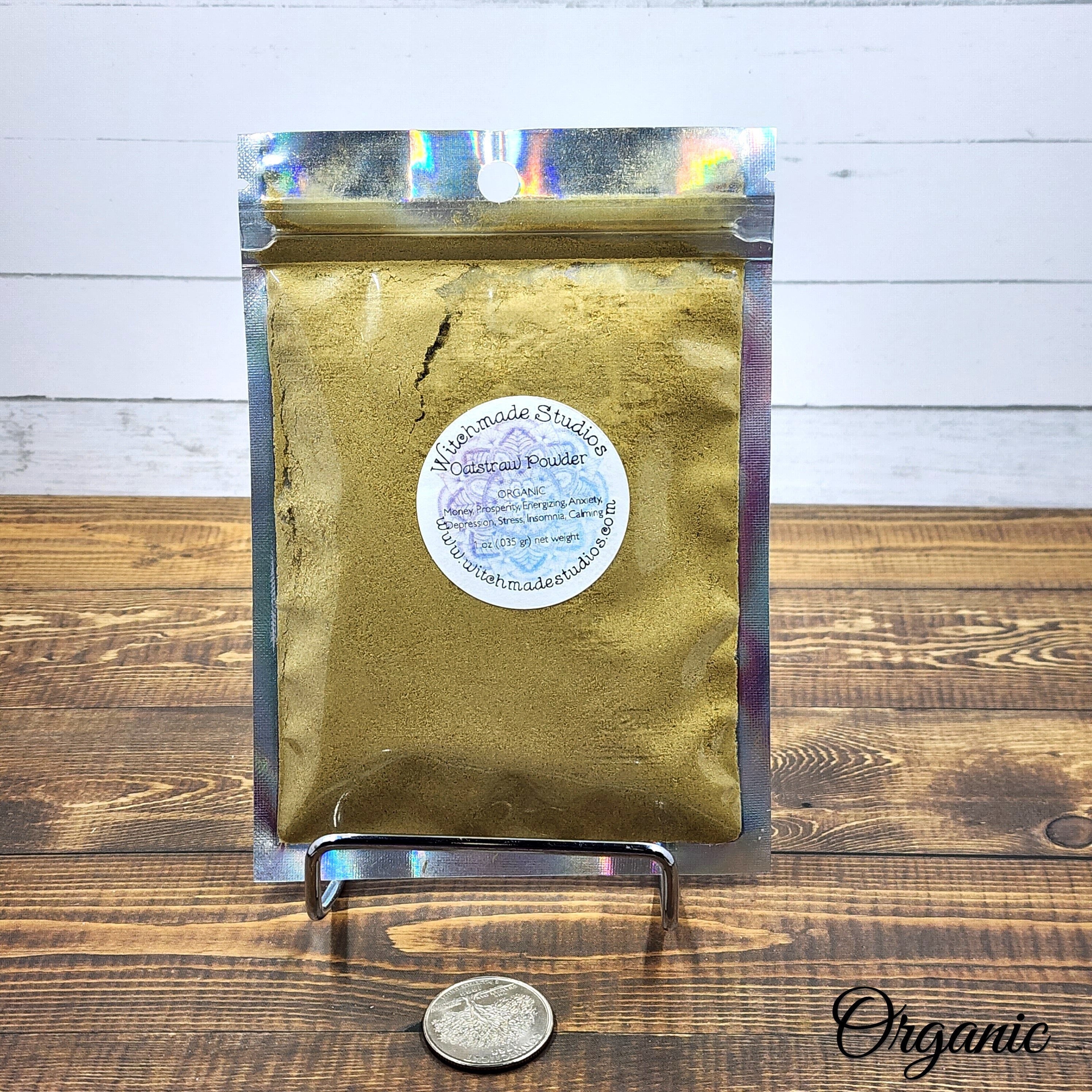 Oatstraw Herb Powder, Organic, Money, Prosperity, Energizing, Anxiety, Depression, Stress, Insomnia, Calming (1 oz)